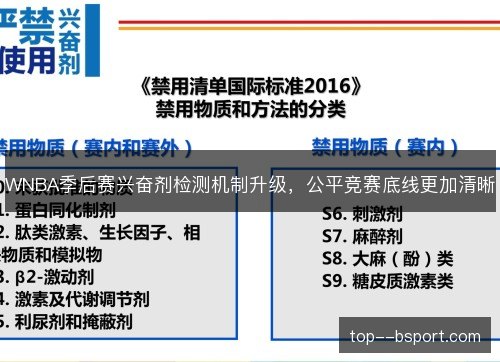 WNBA季后赛兴奋剂检测机制升级,公平竞赛底线更加清晰 WNBA季后赛兴奋剂检测机制升级,公平竞赛底线更加清晰